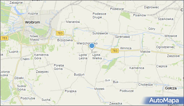 mapa Lgota Wielka, Lgota Wielka gmina Wolbrom na mapie Targeo